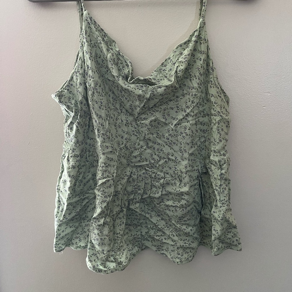 cowl neck crop tank top